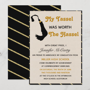 Tassel worth the Hassle Graduation Invitation