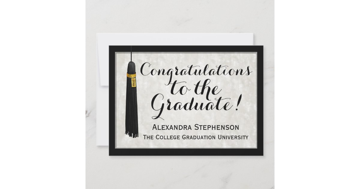 Tassle Congratulations Graduate College Graduation Invitation | Zazzle