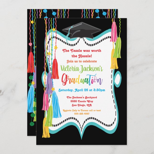 Tassle Graduation Party Invitation (Front/Back)