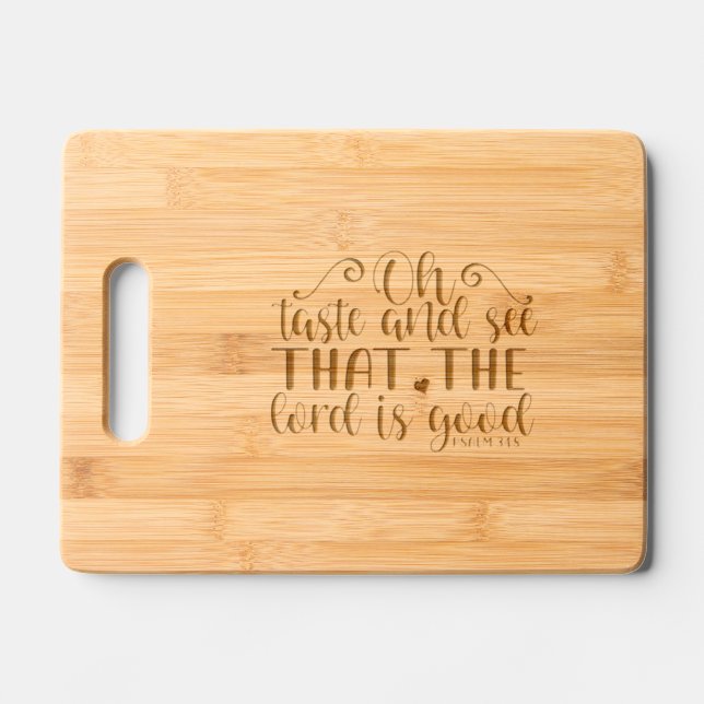 Taste and See – Bible Verse Cutting Board (Front)