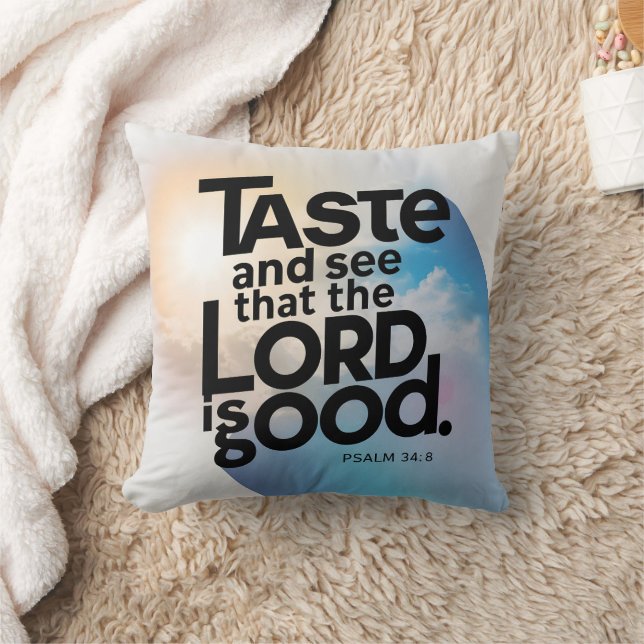 Taste and see the divine light of faith throw pillow (Blanket)