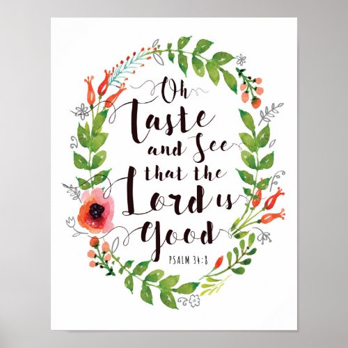 Taste and See The Lord is Good Art Print