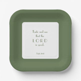 Taste and See the Lord Is Good | Green and White Paper Plates