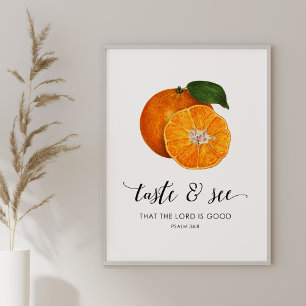 Taste and See Vintage Oranges Bible Art Print