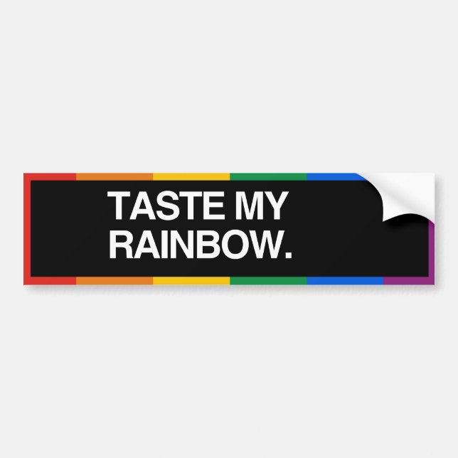 TASTE MY RAINBOW - .png Bumper Sticker (Front)