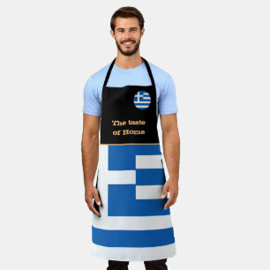 Taste of Home, Greek Flag, Greece /Athens Cooking Apron