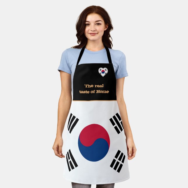 Taste of Home & Korean Flag, South Korea /Cooking Apron (Worn)