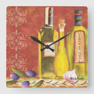 Taste of Italy 700 by Liz Revit Square Wall Clock