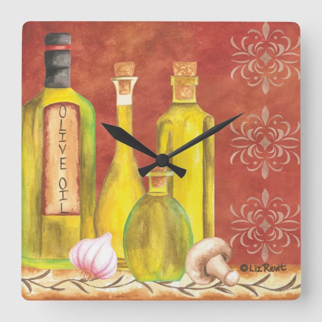 Taste of Italy 701 by Liz Revit Square Wall Clock (Front)