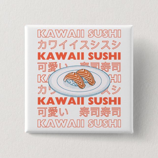 Taste of Japan Text & Sushi Button (Front)