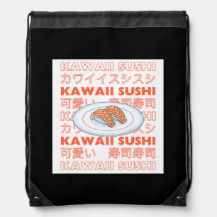 Taste of Japan Text & Sushi Drawstring Bag