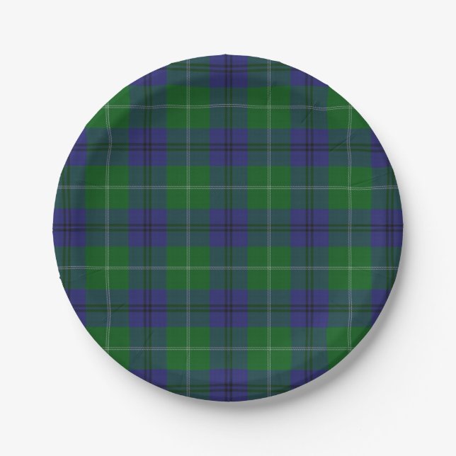 Taste of Scotland Clan Oliphant Tartan Plaid Paper Plates (Front)
