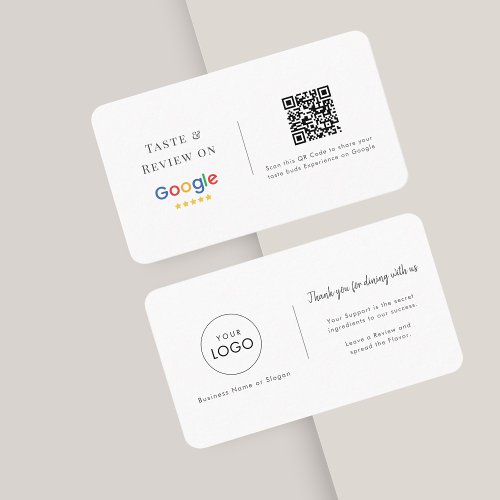 Taste  Review  Google Restaurant Logo QR Code  Business Card