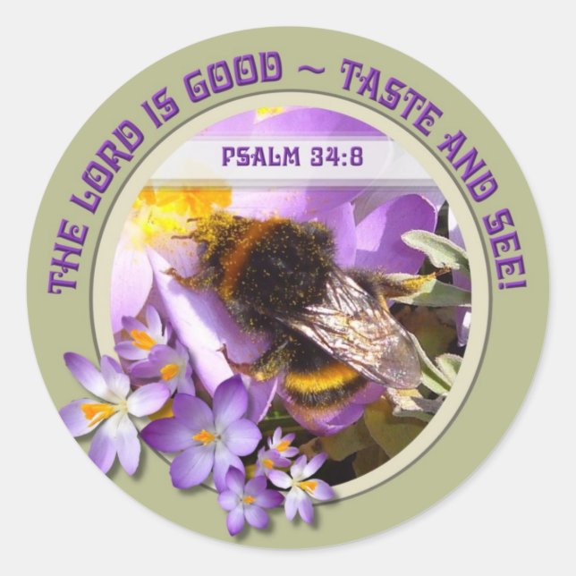 TASTE & SEE ~ Envelope Sealers/Stickers Classic Round Sticker (Front)