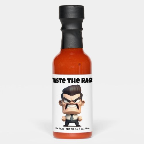 Taste the Rage Cartoon Angry Man Hot Sauce Bottle