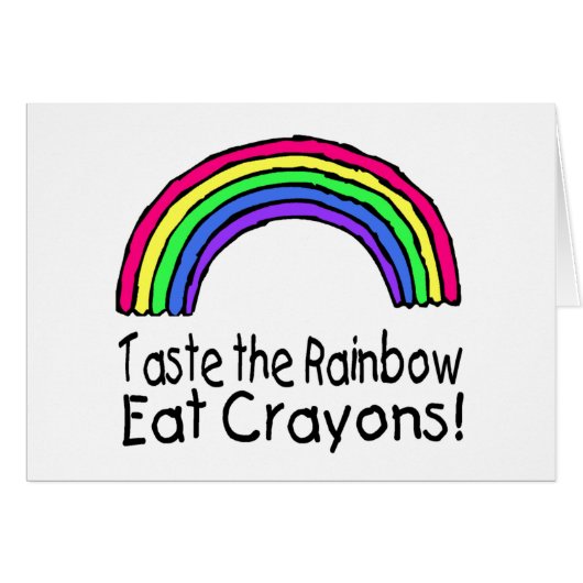 Taste The Rainbow Eat Crayons Cards (Front Horizontal)