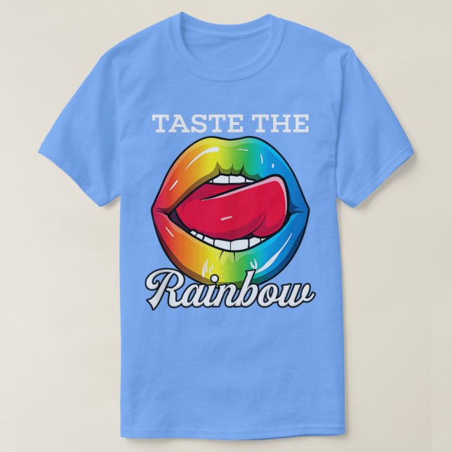 Taste The Rainbow Lgbt Pride Lgbtq Rainbow Lips TS T-Shirt (Design Front)