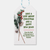 Tasteful and Stylish Company Christmas Gift Tags