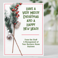 Tasteful and Stylish Company Christmas Holiday Postcard
