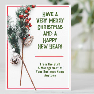 Tasteful and Stylish Company Christmas Holiday Postcard