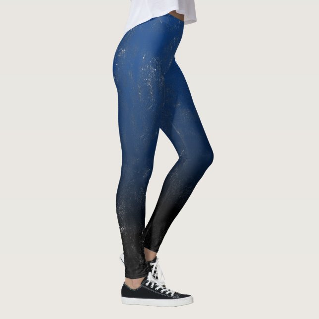Tasteful Black Artistic Pencil Blotches and Shade Leggings (Right)