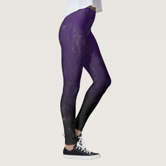 Tasteful Black Artistic Pencil Blotches and Shade Leggings (Right)