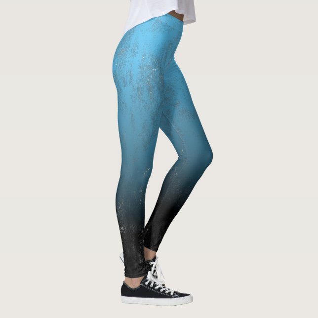 Tasteful Black Artistic Pencil Blotches and Shade Leggings (Right)