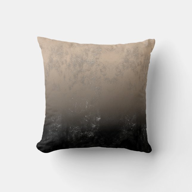 Tasteful Black Artistic Pencil Blotches and Shade Throw Pillow (Front)