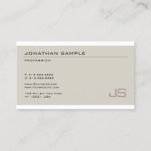 Tasteful Modern Elegant Monogram Unique Plain Business Card