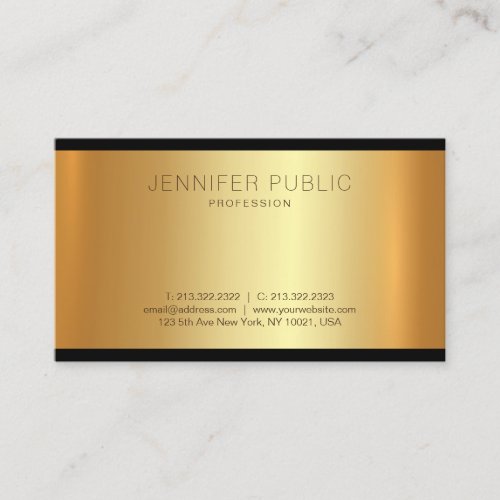 Tasteful Modern Gold Glamorous Professional Business Card
