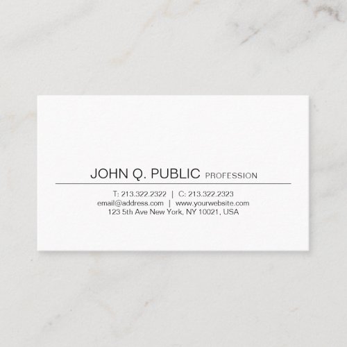 Tasteful Modern Minimal Professional Elegant Plain Business Card