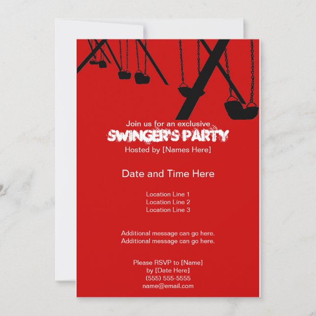Tasteful Swingers' Party Invitations (Front)