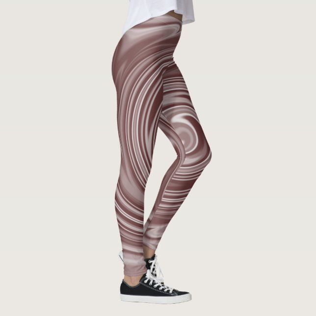 Tasteful White Monochrome Blurred Stripes Leggings (Right)