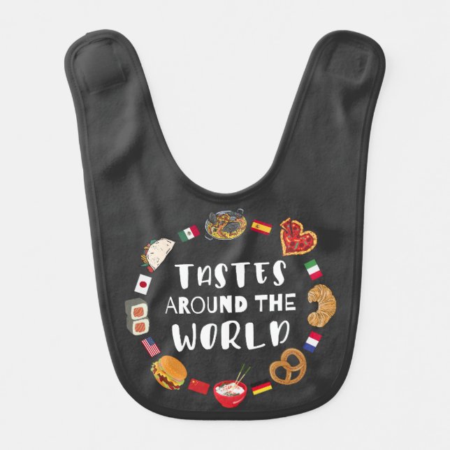 Tastes around the world baby bib (Front)