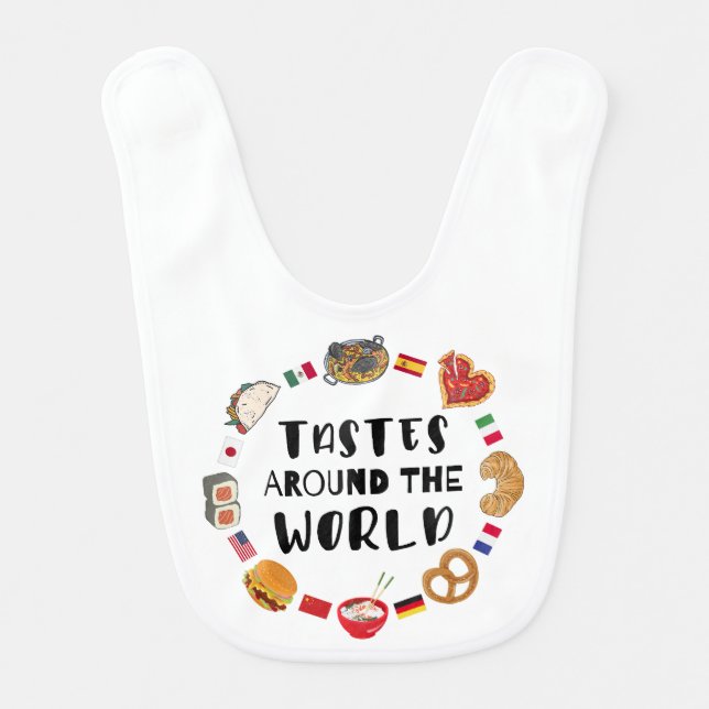 Tastes around the world baby bib (Front)