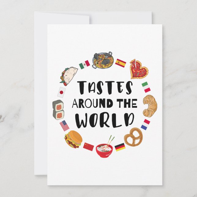 Tastes around the world invitation (Front)