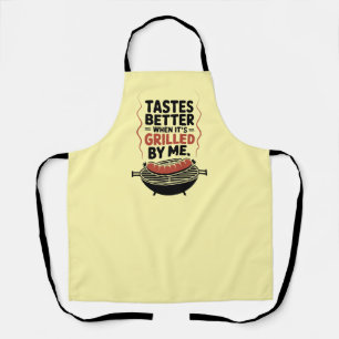 Tastes Better When It's Grilled By Me Yellow BBQ Apron