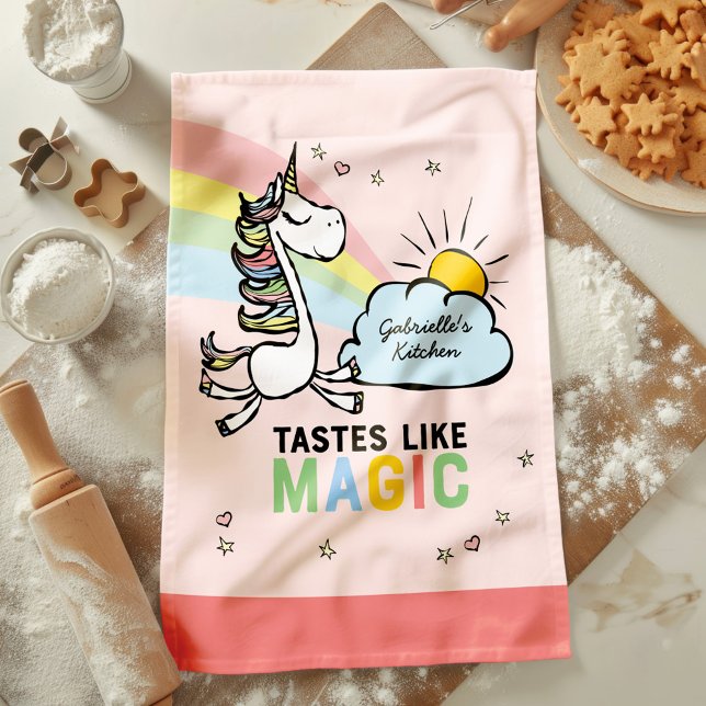 Tastes Like Magic Unicorn Kitchen Towel ( Let a magic unicorn point you to your next creation. Let's eat!)