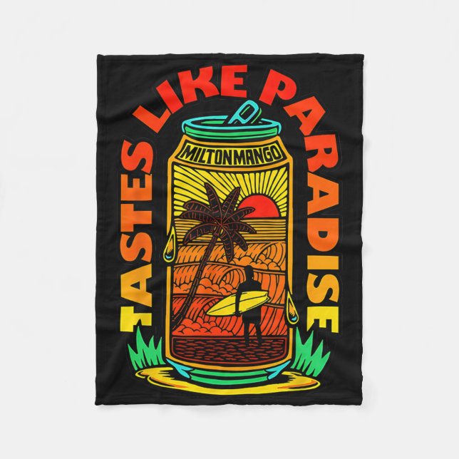 Tastes Like Paradise Milton Mango Surfing Sunset T Fleece Blanket (Front)