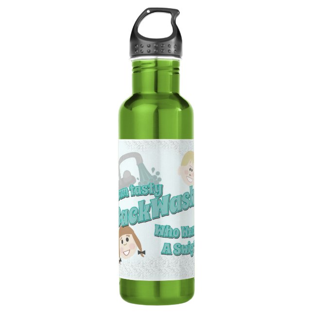 Tasty Backwash Novelty Stainless Steel Water Bottle (Front)