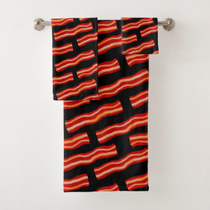 Tasty Bacon Strips Pattern Bath Towel Set