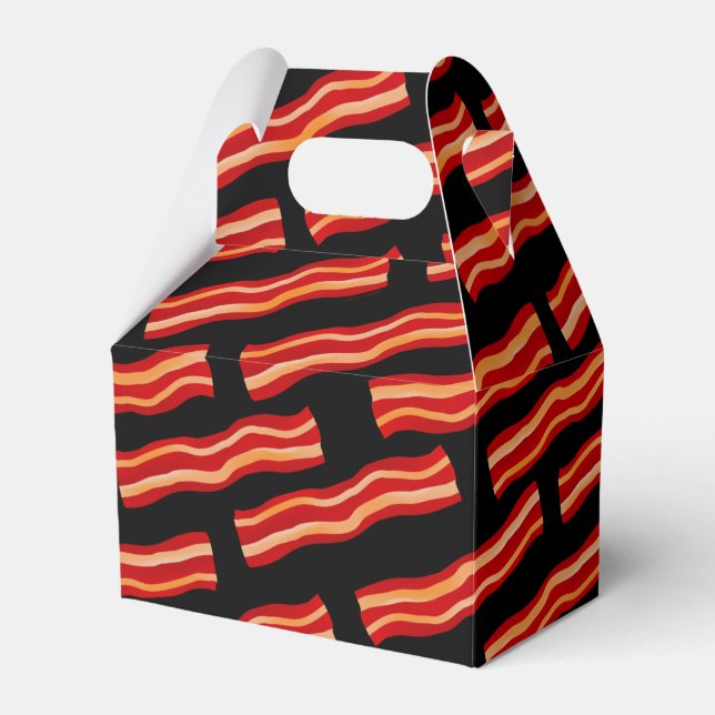 Tasty Bacon Strips Pattern Favor Boxes (Front Side)