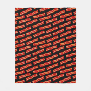 Tasty Bacon Strips Pattern Fleece Blanket