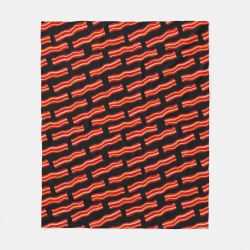 Tasty Bacon Strips Pattern Fleece Blanket