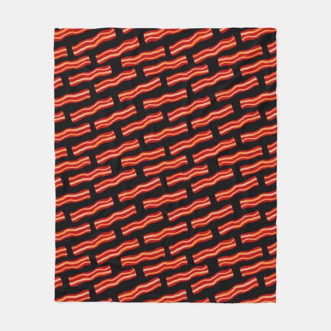 Tasty Bacon Strips Pattern Fleece Blanket (Front)