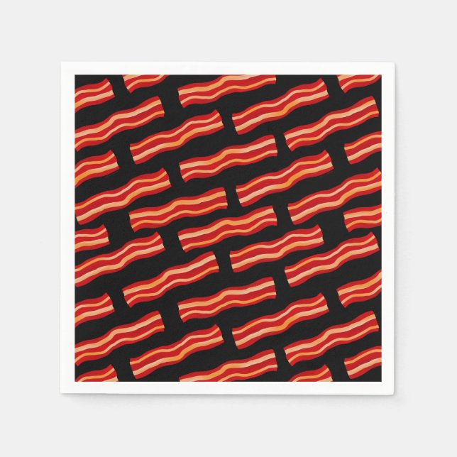 Tasty Bacon Strips Pattern Napkins (Front)