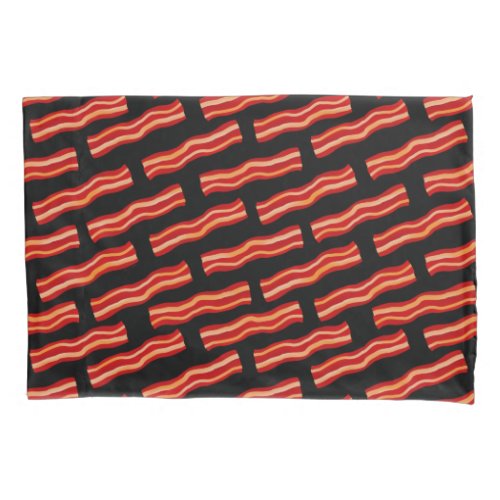 Tasty Bacon Strips Pattern Pillow Case