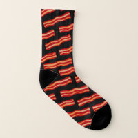 Retro Funny Monogrammed Bacon Pattern Football Socks Polyester