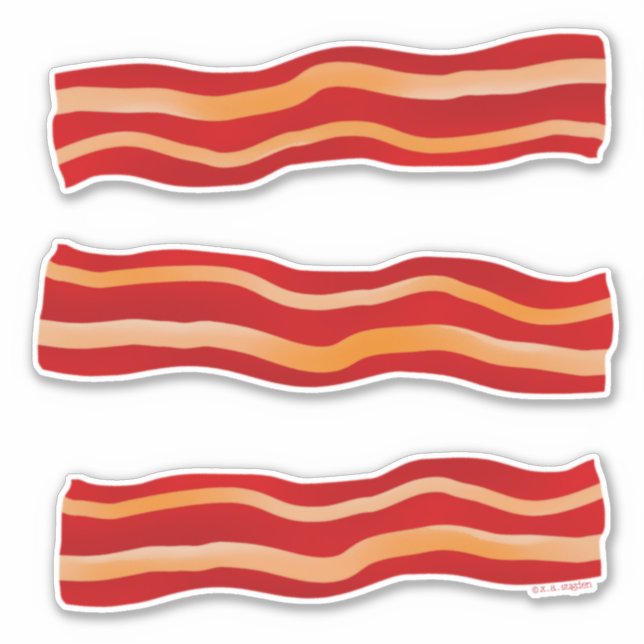 Tasty Bacon Strips Sticker (Front)