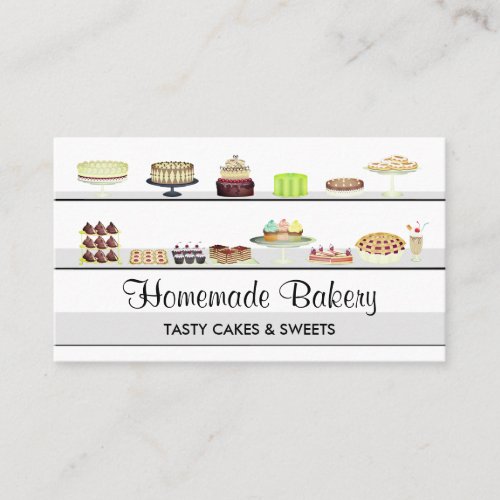 Tasty Bakery Cakes Sweets Candy Shop Business Card